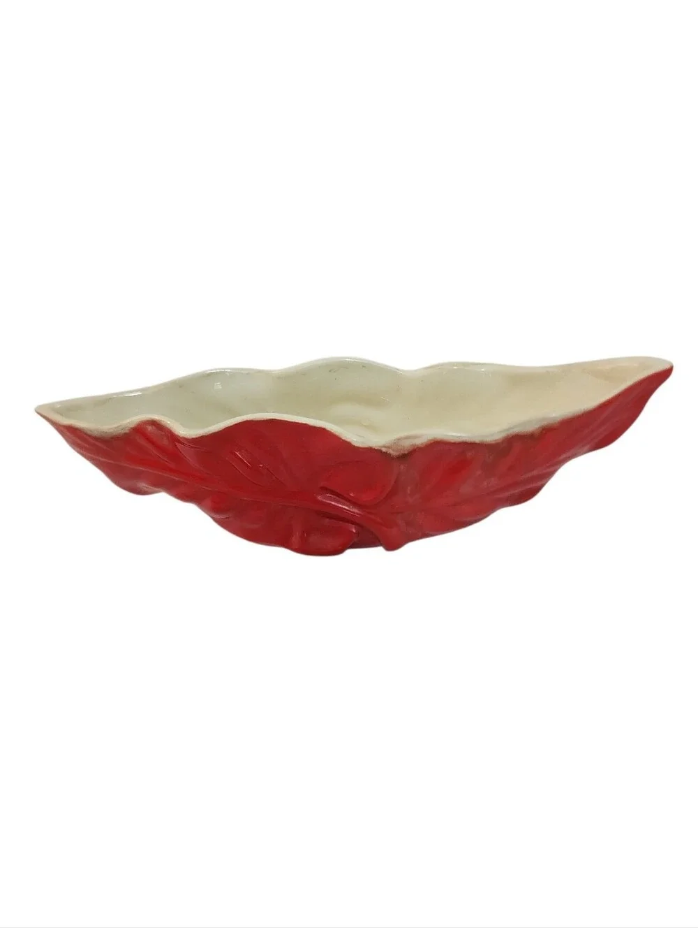 Vintage Shawnee USA Red Leaf 440 Ceramic Windowsill Indoor Planter Cream Interio